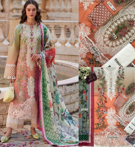 Mushq Tie & Dye Lawn 3PC – Heavy Embroidered with Chikankari & Chiffon Dupatta (Unstitched)