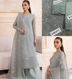 Jazmin Chiffon Saree Set – Organza Saree with Sequence Work (Unstitched)