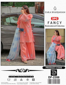 Zara Shahjahan Luxury Embroidered Lawn 3Pc Suit – Airjet Lawn (90/70)