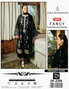 Zara Shahjahan Eid Collection – Luxury Embroidered Lawn 3Pc Suit (90/70)
