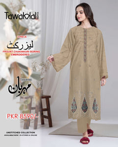 Tawakkal 2Pc Lawn Suit – Embroidered Front & Sleeves