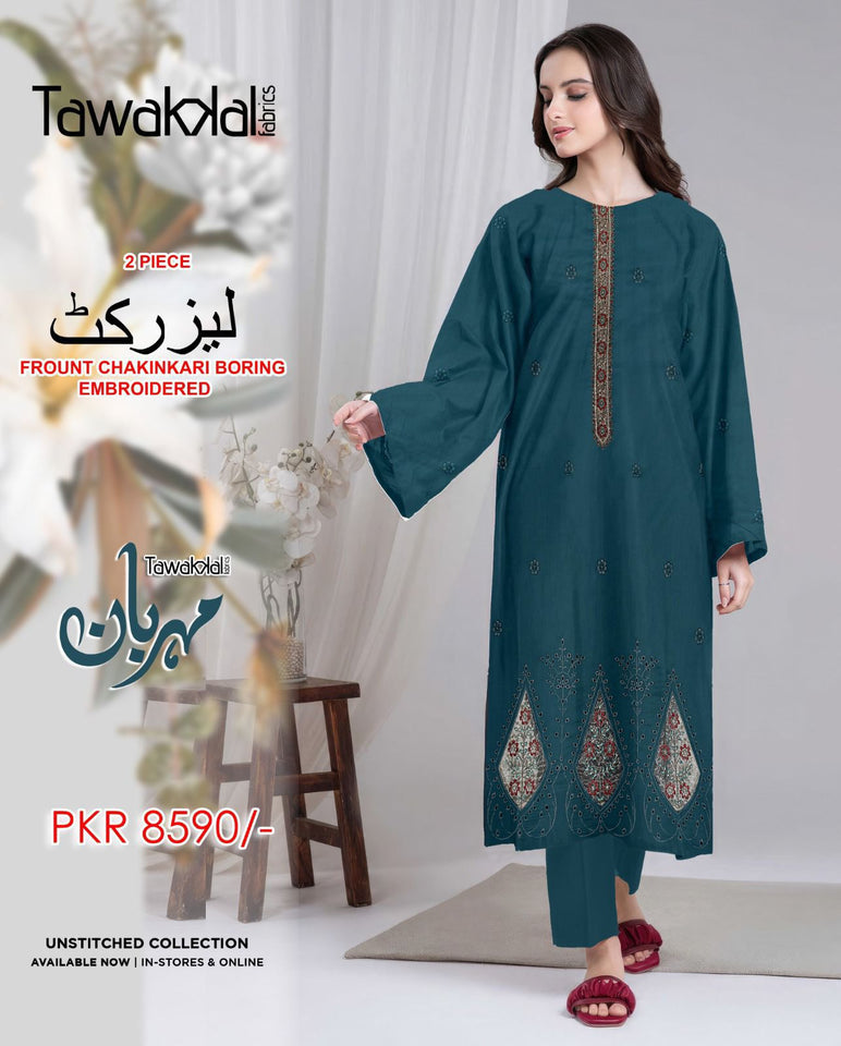 Tawakkal 2Pc Lawn Suit – Embroidered Front & Sleeves