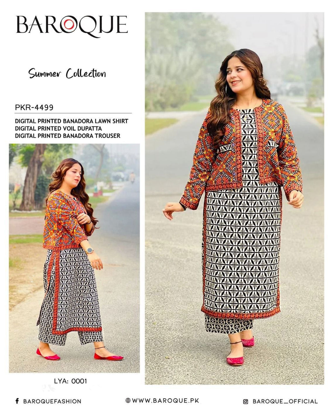 Baroque Bana Dora Lawn 3-Piece Suit – Summer Collection