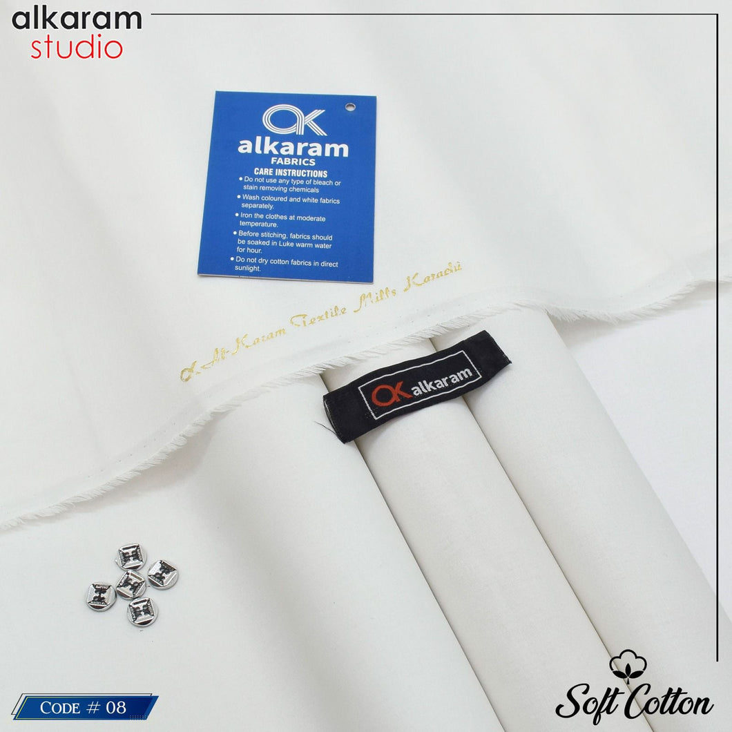 Alkaram Soft Cotton – 100% Color Guarantee | 4.5 Meter