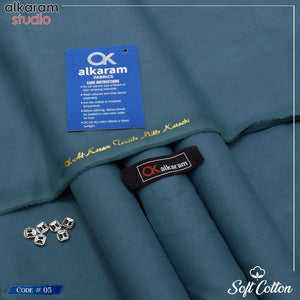 Alkaram Soft Cotton – 100% Color Guarantee | 4.5 Meter