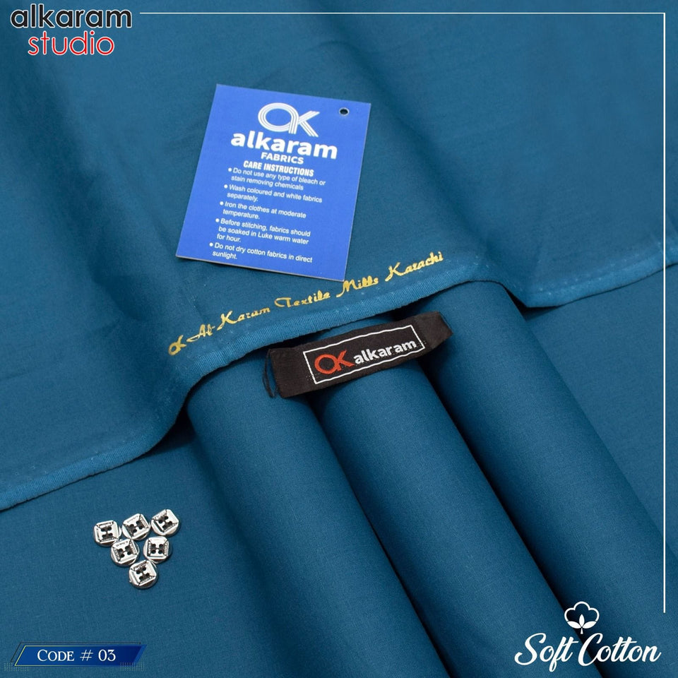 Alkaram Soft Cotton – 100% Color Guarantee | 4.5 Meter