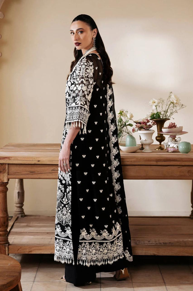 Serene Luxury Chiffon 3PC – Hand Embroidered with Tassel Detailing (Unstitched)