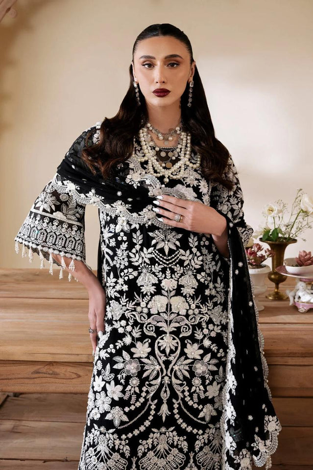 Serene Luxury Chiffon 3PC – Hand Embroidered with Tassel Detailing (Unstitched)