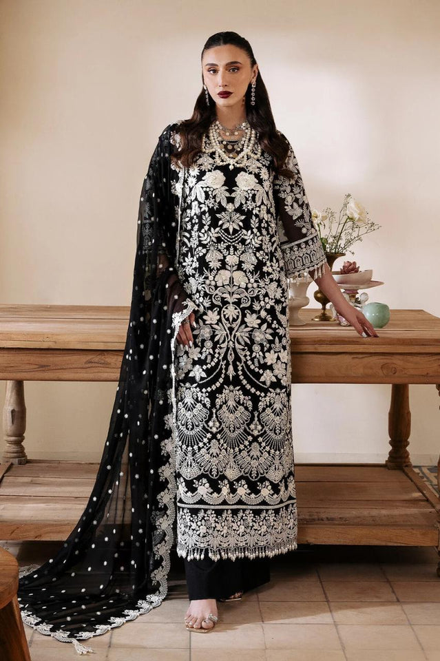 Serene Luxury Chiffon 3PC – Hand Embroidered with Tassel Detailing (Unstitched)
