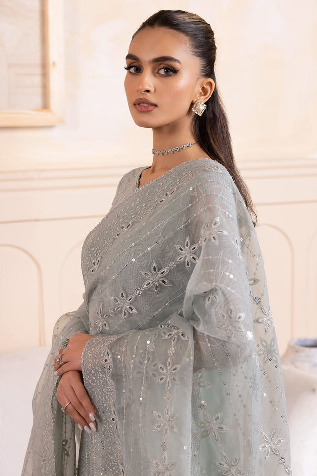 Jazmin Chiffon Saree Set – Organza Saree with Sequence Work (Unstitched)