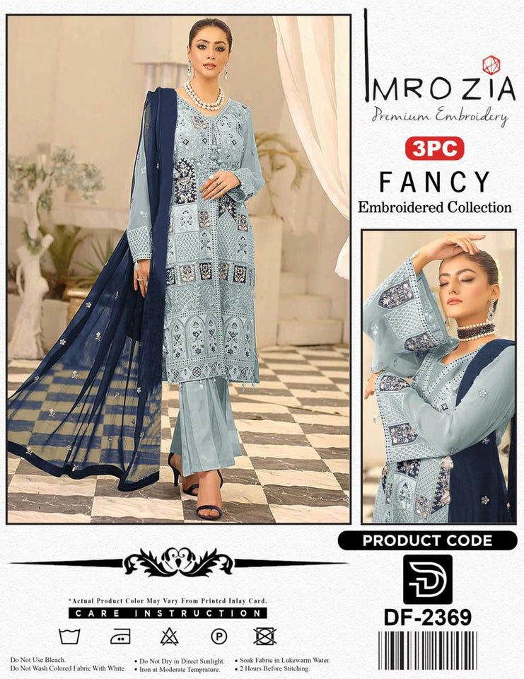 Imrozia 2K25 Summer Collection – Luxury Embroidered Lawn 3Pc Suit with Chiffon Dupatta