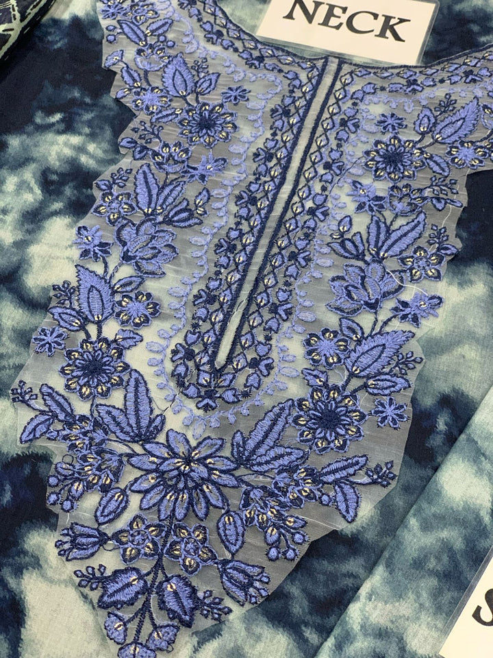 Sapphire Lawn 3PC Embroidered Neckline with Silk Dupatta (2025 Edition)