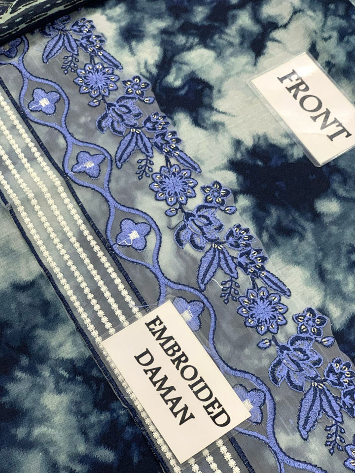 Sapphire Lawn 3PC Embroidered Neckline with Silk Dupatta (2025 Edition)