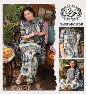 Sapphire Lawn 3PC Embroidered Neckline with Silk Dupatta (2025 Edition)