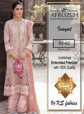 Afrozeh Bridal 3PC – Organza Embroidered with Stonework & Tassels (Unstitched)