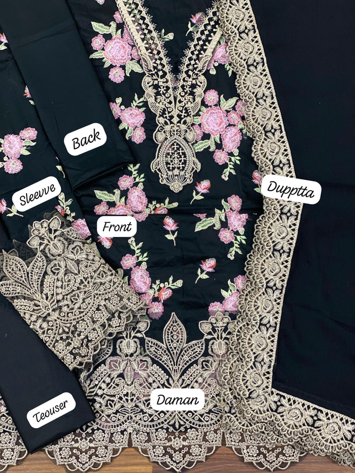 Zainab Chotani Lawn Cotton 3-Piece Suit with Chiffon Dupatta