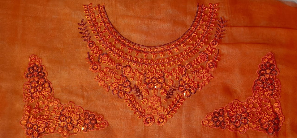Organza Lace Patch Set Shimmer Sequence Design (3 Pcs)
