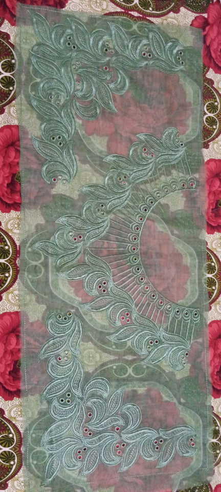 Organza Lace Patch Set Cutwork & Boring Design (3 Pcs)