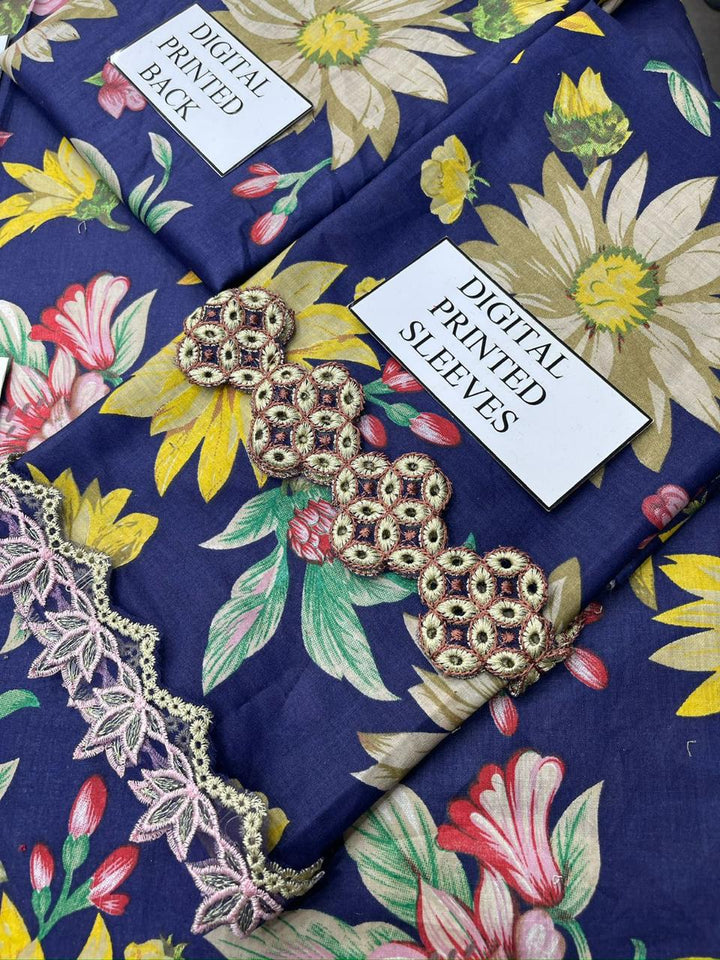 Baroque Elegant Pure Lawn Printed Suit with Chiffon Dupatta
