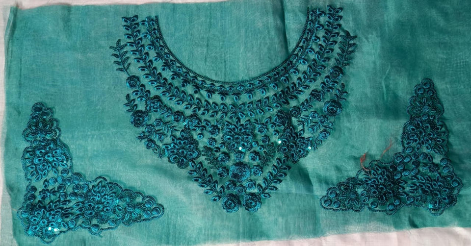 Organza Lace Patch Set Shimmer Sequence Design (3 Pcs)