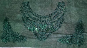 Organza Lace Patch Set Shimmer Sequence Design (3 Pcs)