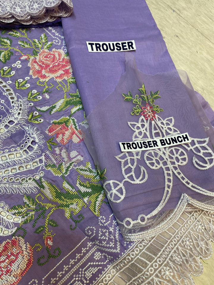 Sobia Nazir Chikankari Lawn/Cotton Net Unstitched