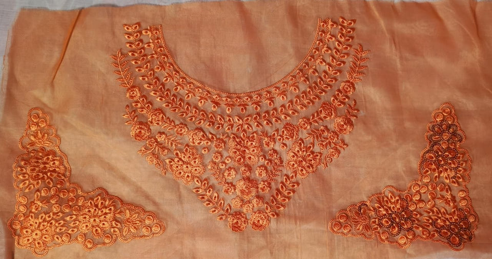 Organza Lace Patch Set Shimmer Sequence Design (3 Pcs)