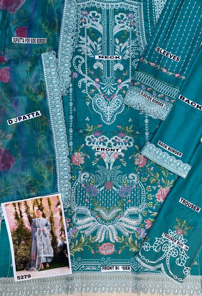 Sobia Nazir Chikankari Lawn/Cotton Net Unstitched