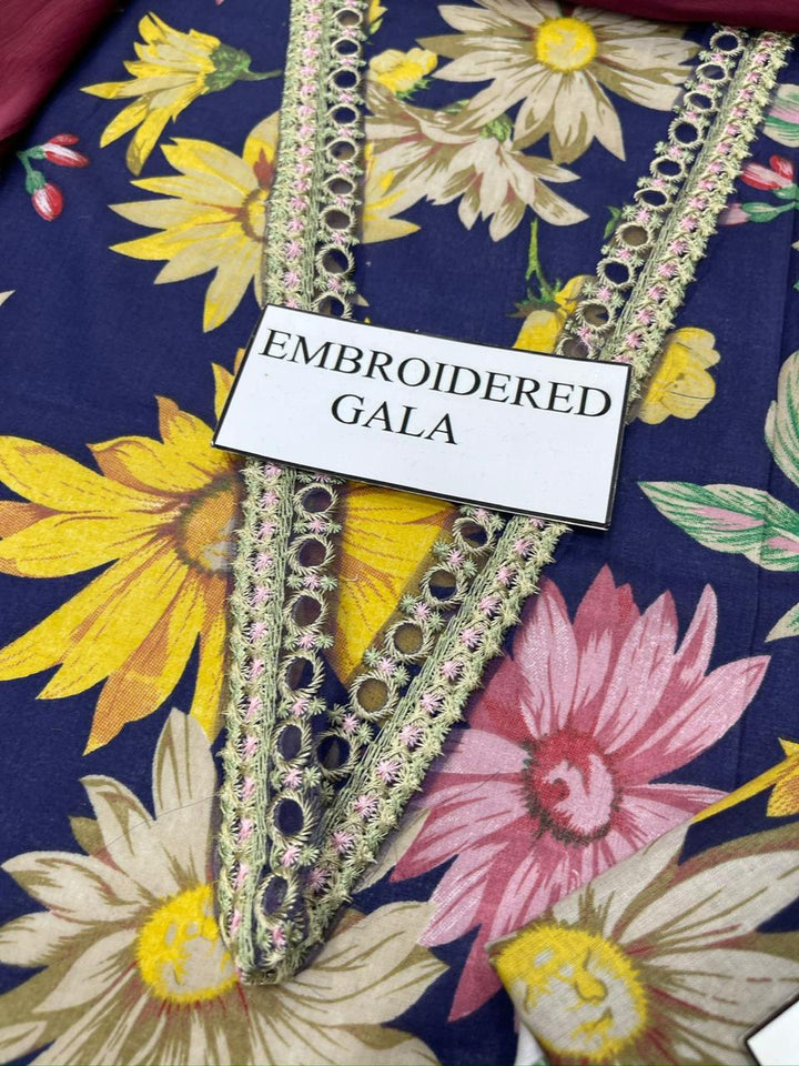 Baroque Elegant Pure Lawn Printed Suit with Chiffon Dupatta