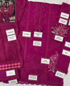 Maria.B – MBL-09-23 | Cotton & Organza 3-Piece Unstitched Suit