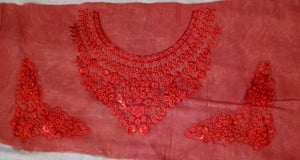 Organza Lace Patch Set Shimmer Sequence Design (3 Pcs)