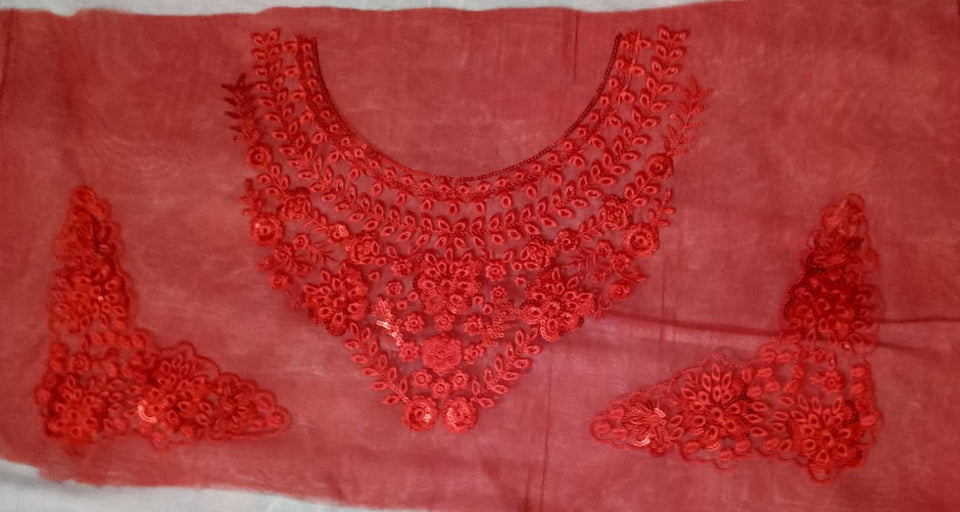 Organza Lace Patch Set Shimmer Sequence Design (3 Pcs)