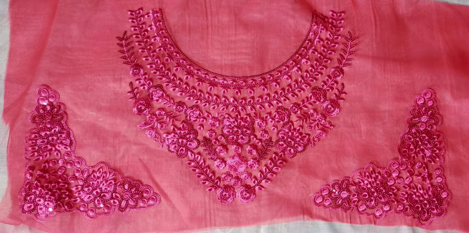Organza Lace Patch Set Shimmer Sequence Design (3 Pcs)