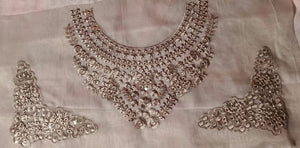Organza Lace Patch Set Shimmer Sequence Design (3 Pcs)