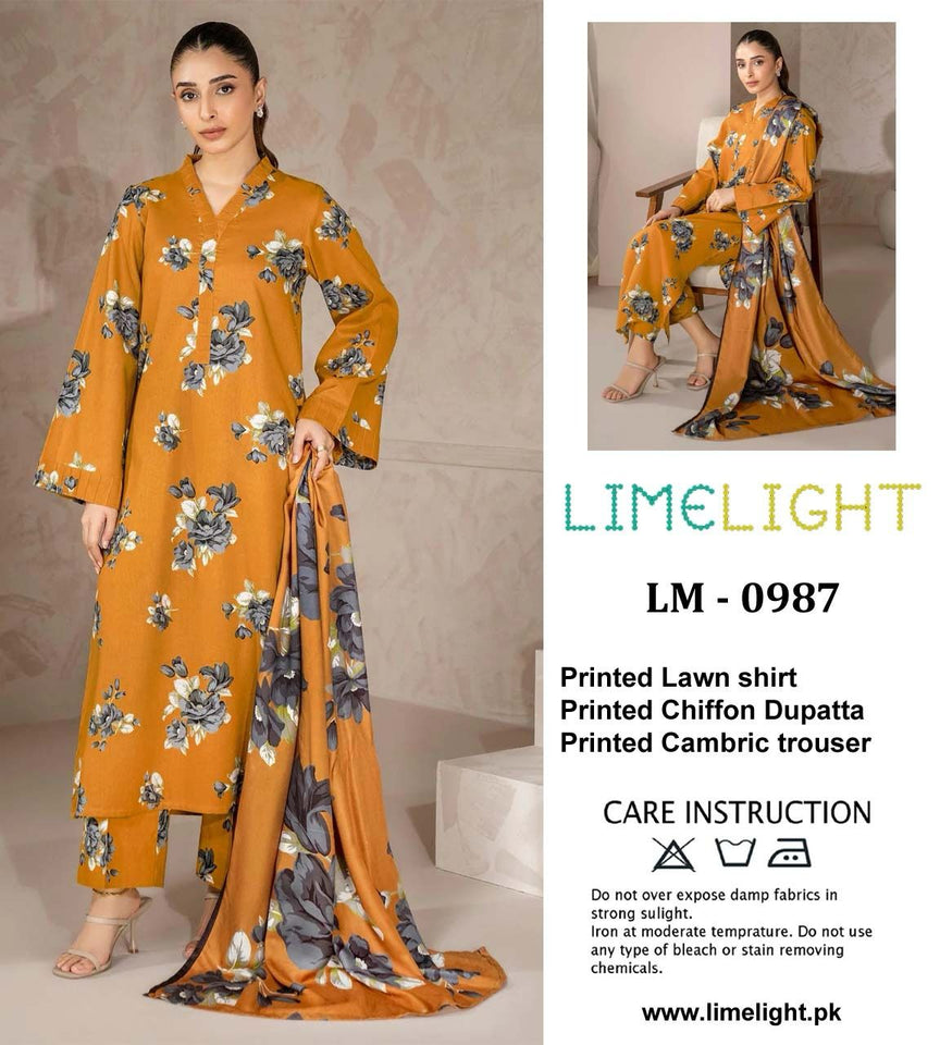 Limelight Printed Lawn & Chiffon Collection