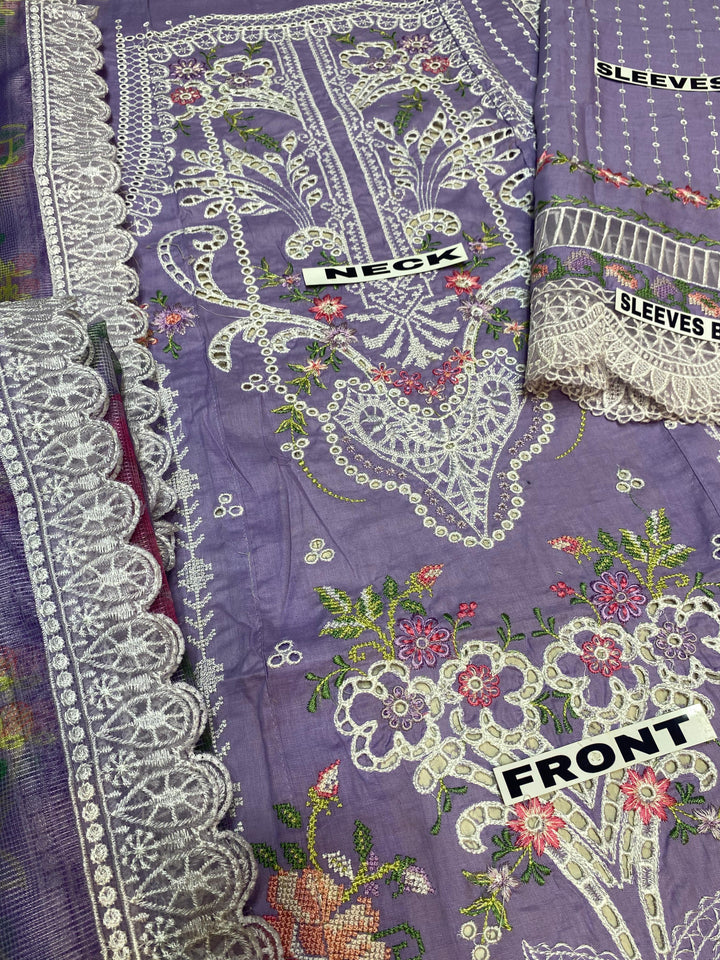Sobia Nazir Chikankari Lawn/Cotton Net Unstitched
