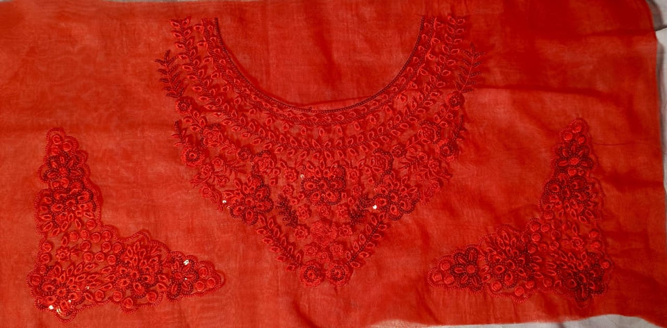 Organza Lace Patch Set Shimmer Sequence Design (3 Pcs)