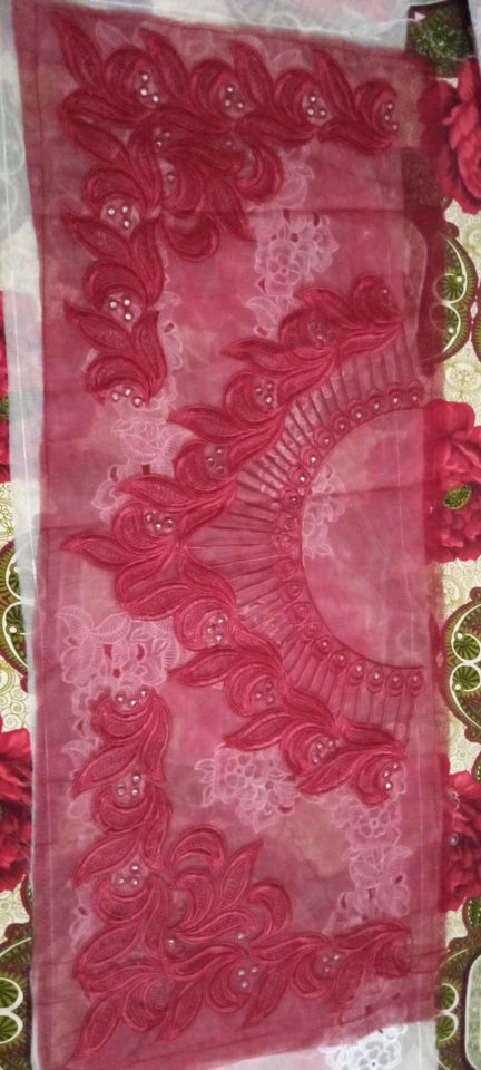 Organza Lace Patch Set Cutwork & Boring Design (3 Pcs)