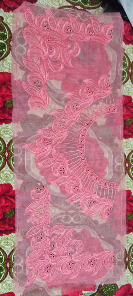 Organza Lace Patch Set Cutwork & Boring Design (3 Pcs)