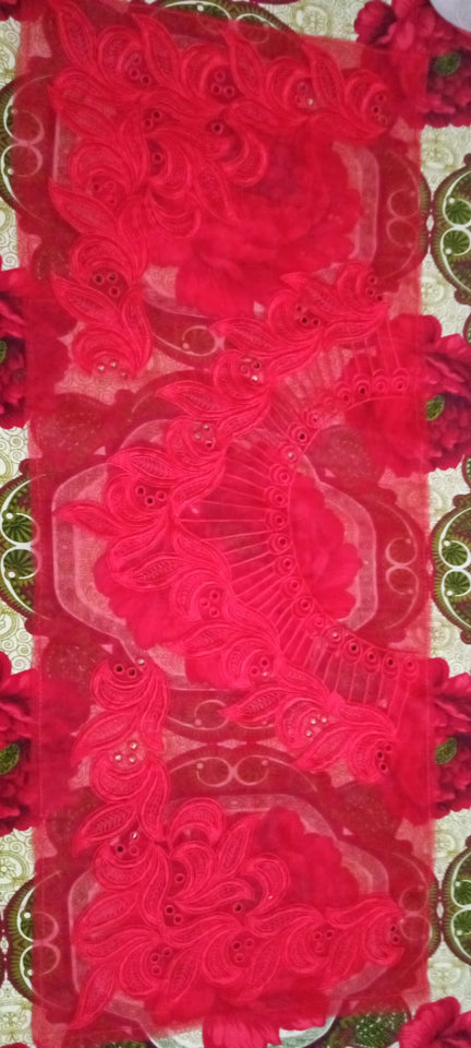Organza Lace Patch Set Cutwork & Boring Design (3 Pcs)