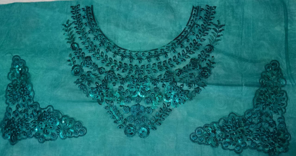 Organza Lace Patch Set Shimmer Sequence Design (3 Pcs)