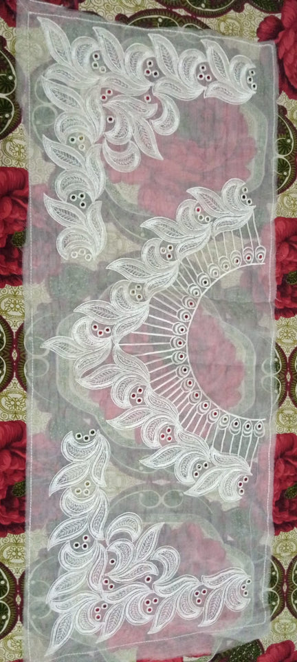 Organza Lace Patch Set Cutwork & Boring Design (3 Pcs)