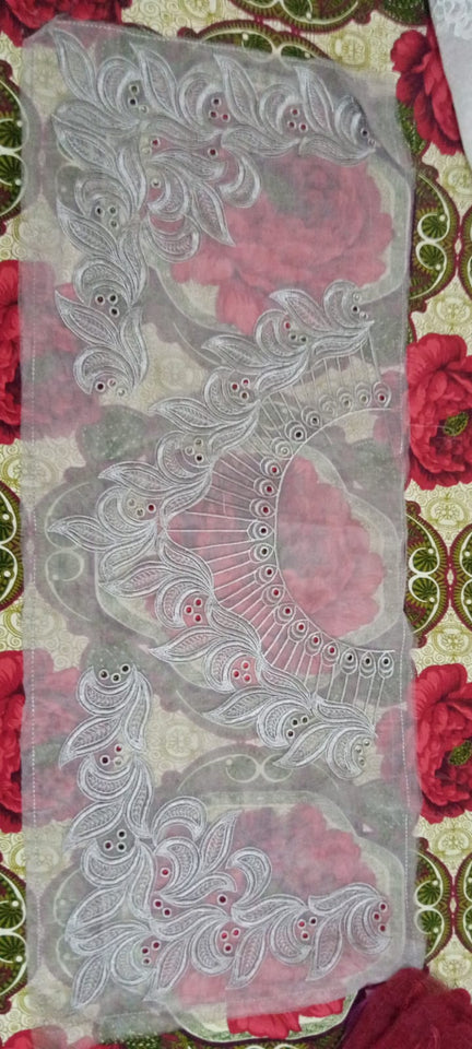 Organza Lace Patch Set Cutwork & Boring Design (3 Pcs)