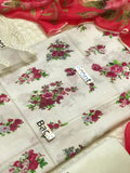Luxury Iznik Lawn Unstitched Suit with Heavy Chicken Kari Embroidery