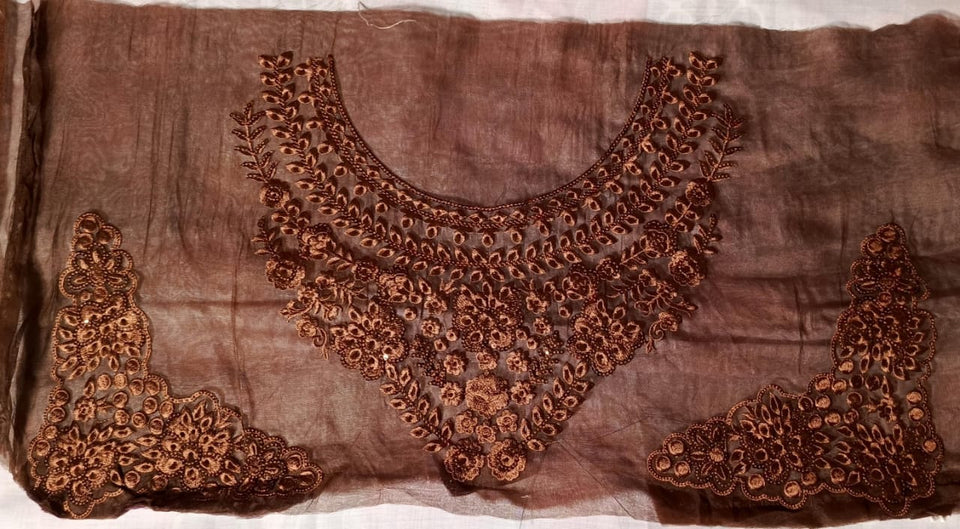 Organza Lace Patch Set Shimmer Sequence Design (3 Pcs)