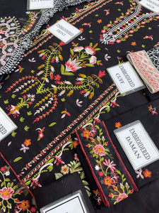 Qalamkar Premium Embroidered Cotton Suit 3-Piece Unstitched