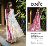 Luxury Iznik Lawn Unstitched Suit with Heavy Chicken Kari Embroidery
