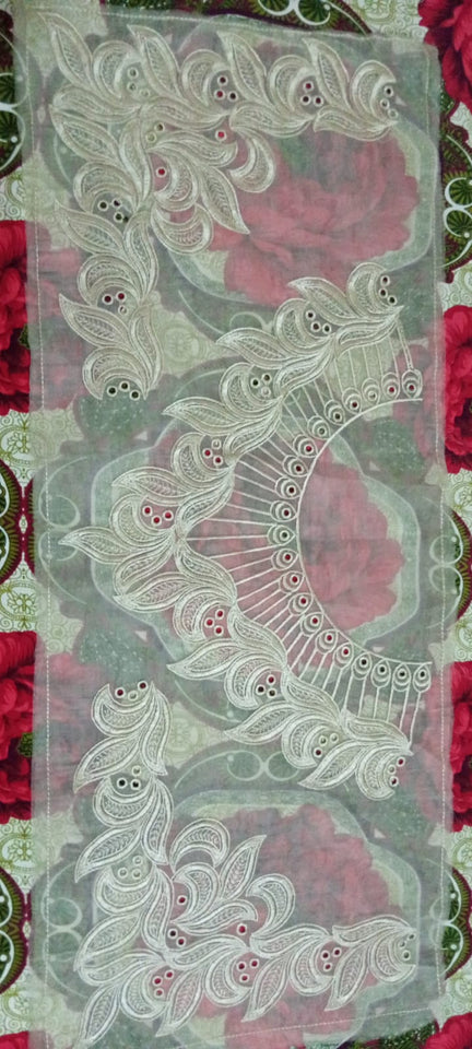 Organza Lace Patch Set Cutwork & Boring Design (3 Pcs)